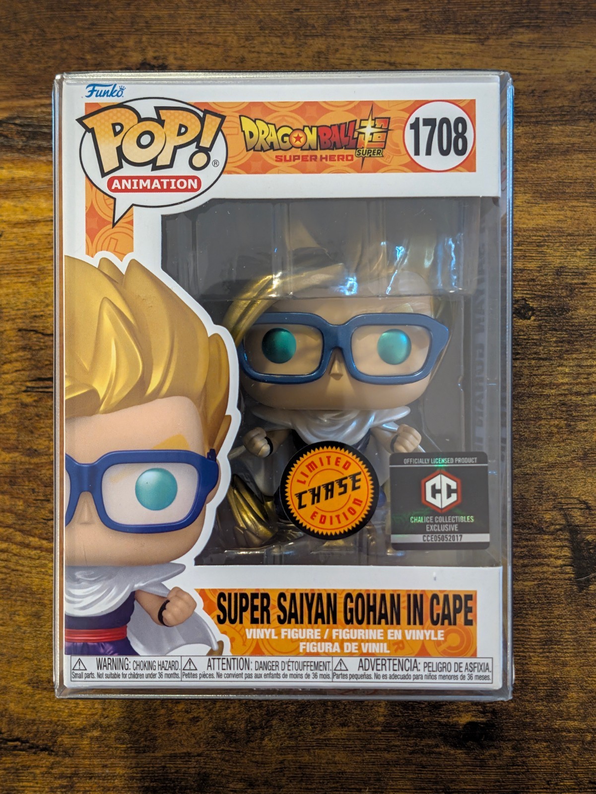 Funko Pop Dragon Ball Super Saiyan Gohan in Cape (Metallic) (Chase) Chalice EX