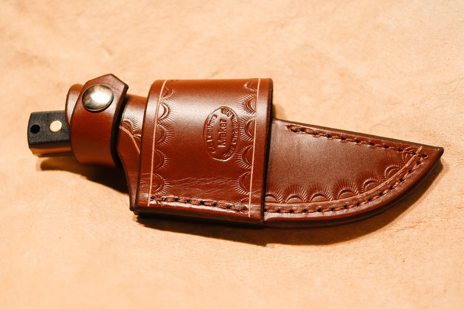 Custom Leather Crossdraw Sheath for Schrade Sharpfinger 152OT 