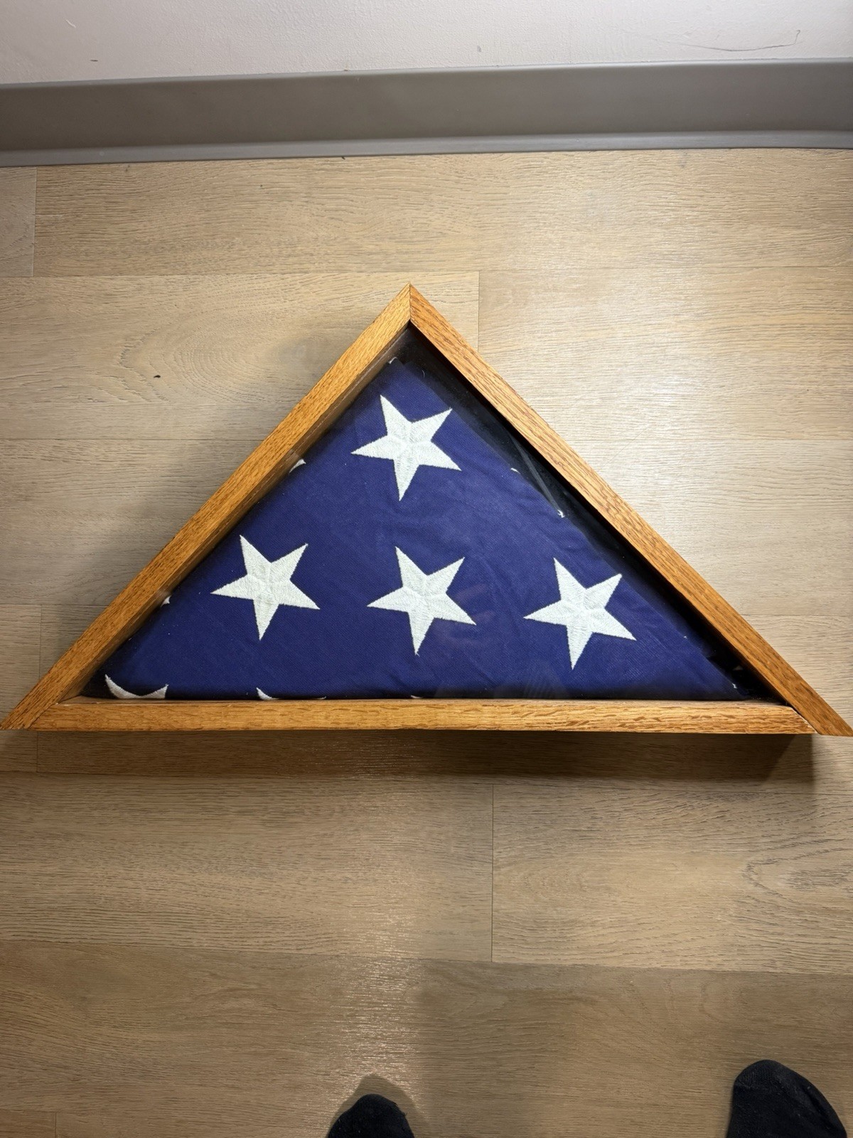 Folded Memorial Flag with Display Case American Us Flag Veteran Burial