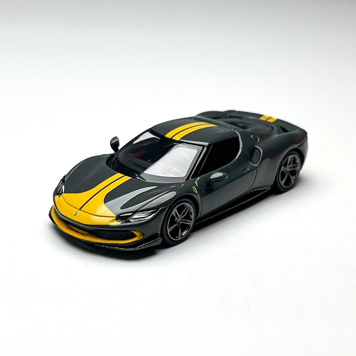 1/64 296 GTB Yellow-Gray Painted Trim Diecast Collectible Model