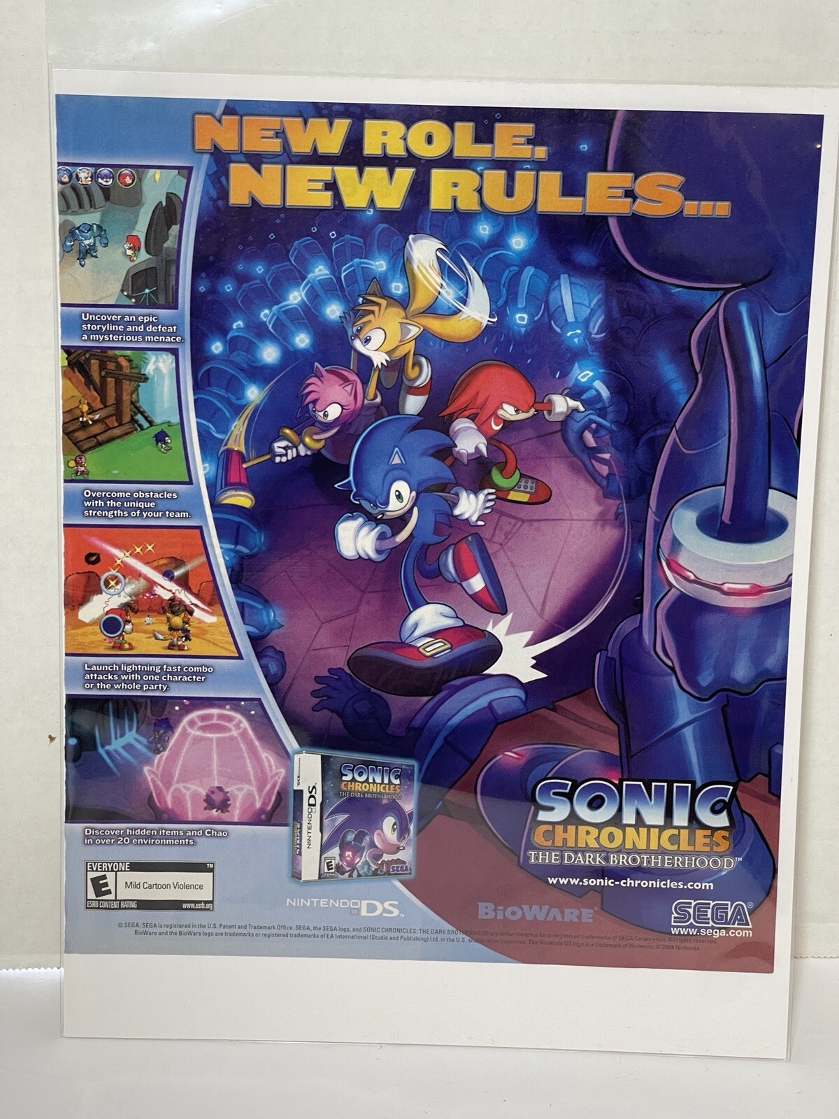Sonic Chronicles The Dark Brotherhood Nintendo DS 2008 Full Page Print Ad