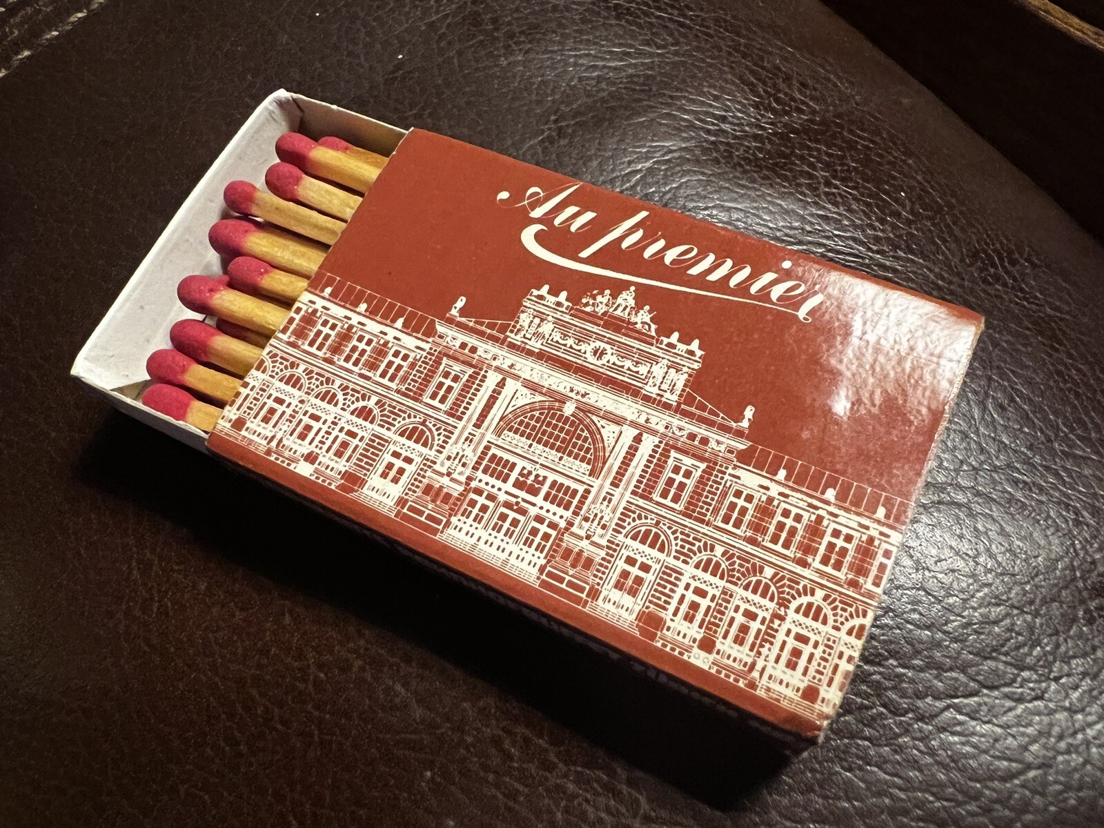 Au Premier Restaurant, Zurich, Switzerland, Full Unstruck Matchbox