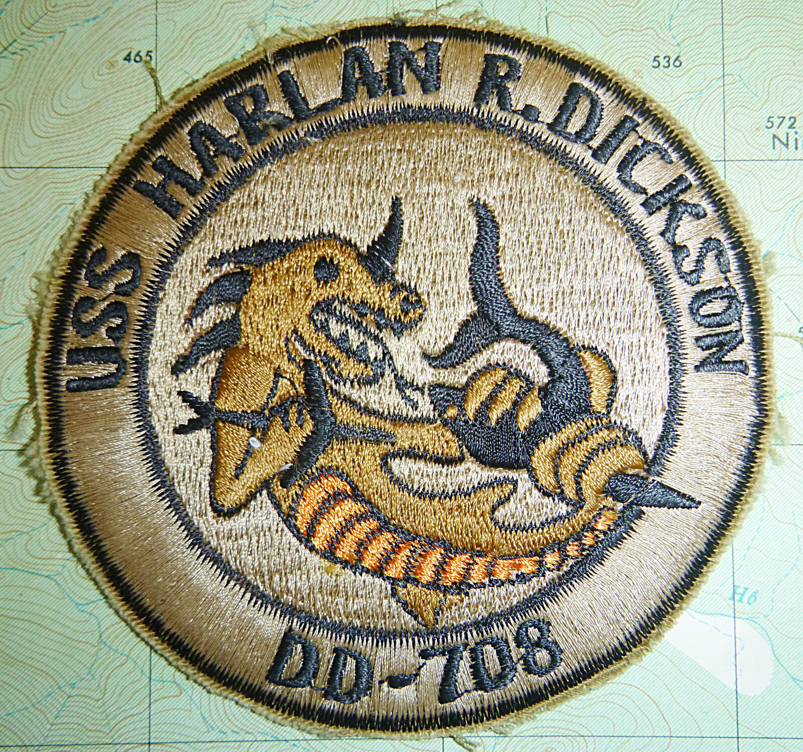 USS HARLAN R DICKSON - 1960's Patch - ALLEN DESTROYER - Vietnam Era - V.461