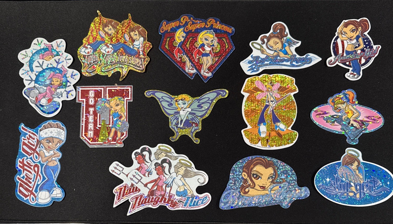 Y2K Girls Rare Holofoil Vending Machine Stickers Lot Of 17, 2001 ODM