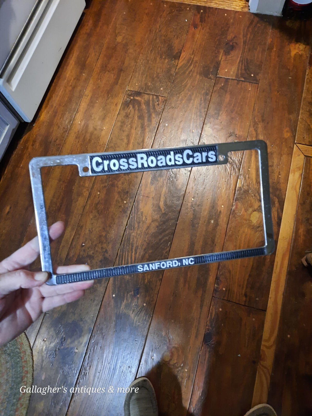 CROSS ROADS CARS Sanford NC DEALER PLATE FRAME Metal License Plate Frame 
