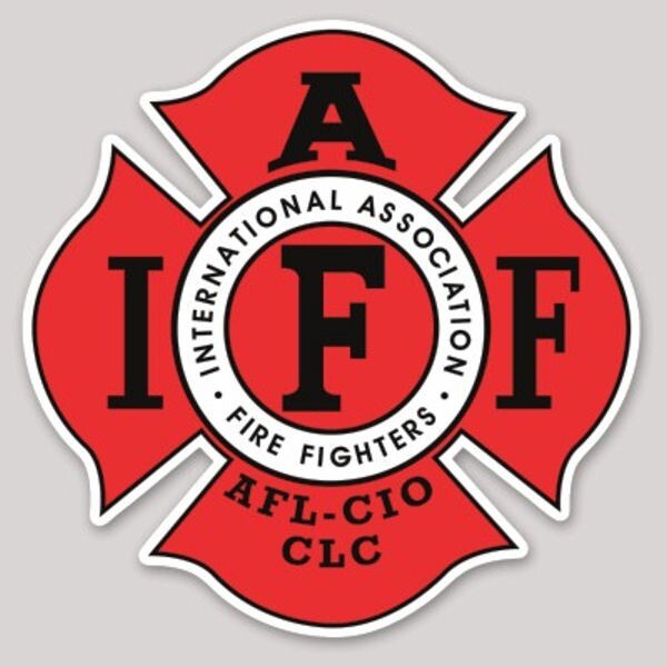 4 Inch Non-Reflective IAFF Red Firefighter Die Cut Maltese Sticker Decal