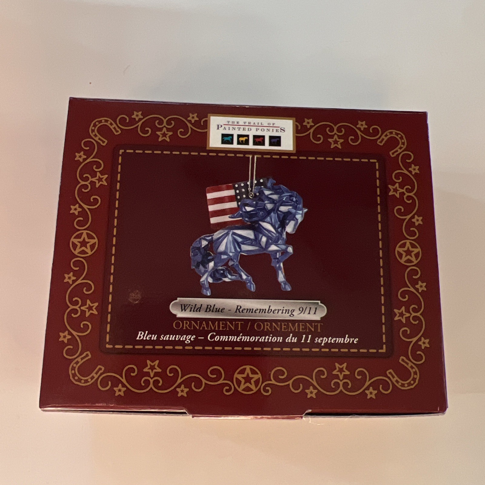 Trail Of Painted Ponies Wild Blue Remembering 9/11 Ornament 2.6