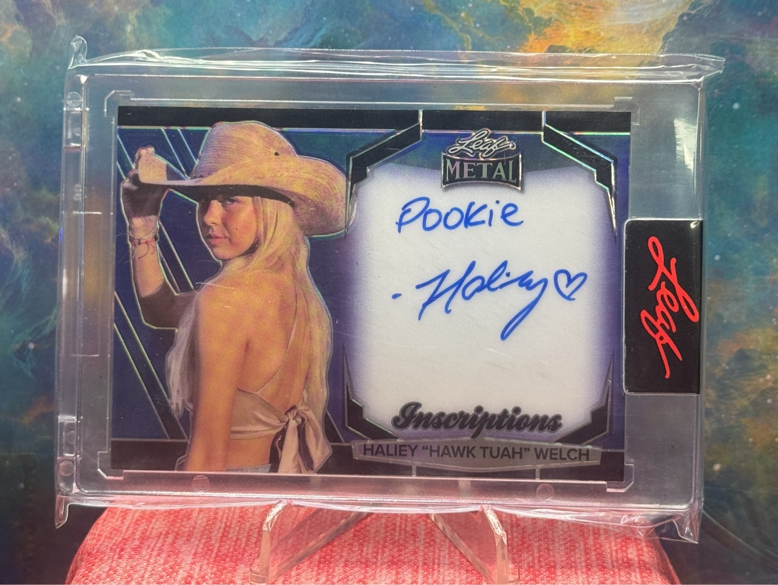 2024 Leaf Metal Haliey Hawk Tuah Welch Auto 33/100 Pookie Inscription MHI-HW1