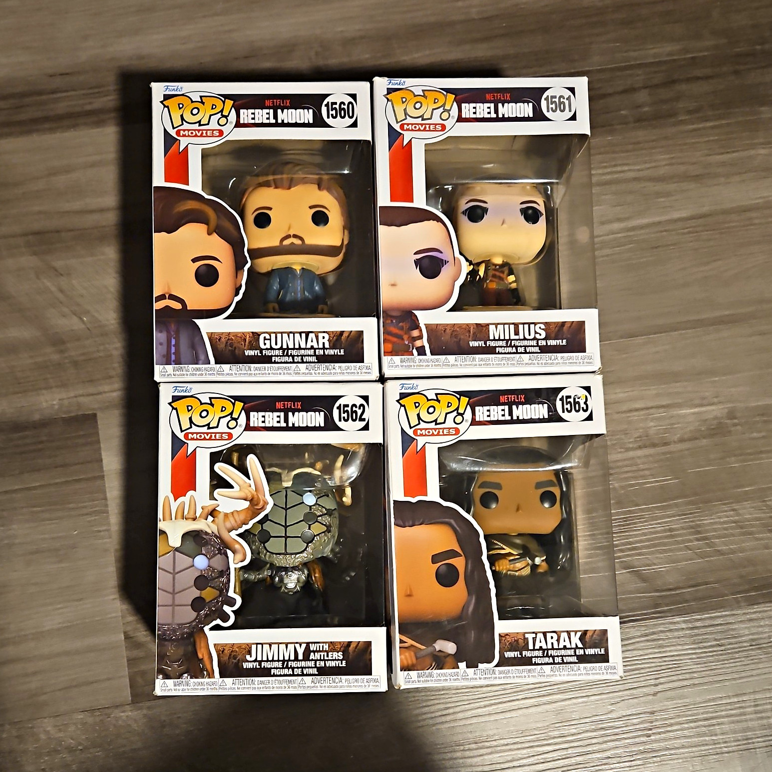 Funko POP Rebel Moon Boxed Vinyl Lot 4 Gunnar/Milius/Jimmy/Tarak