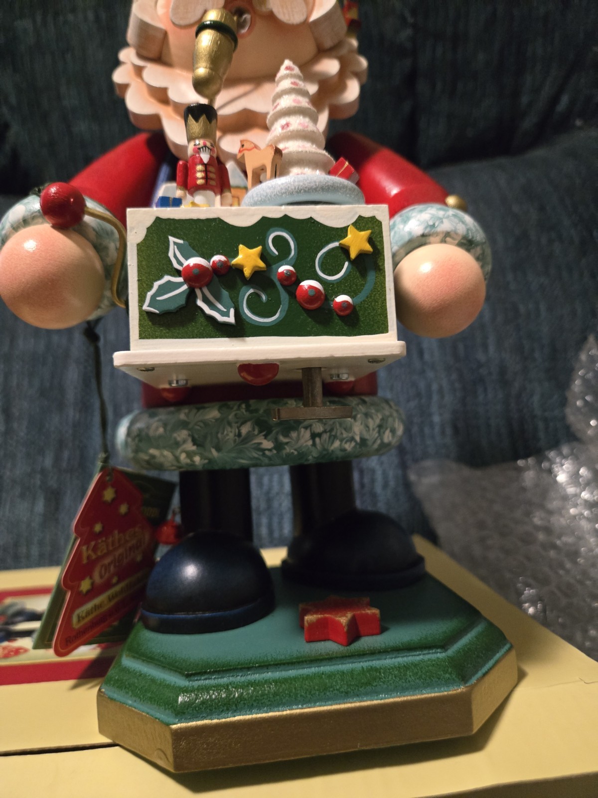 Käthe Wohlfahrt HolzKnoddl Santa Music Box Incense Smoker