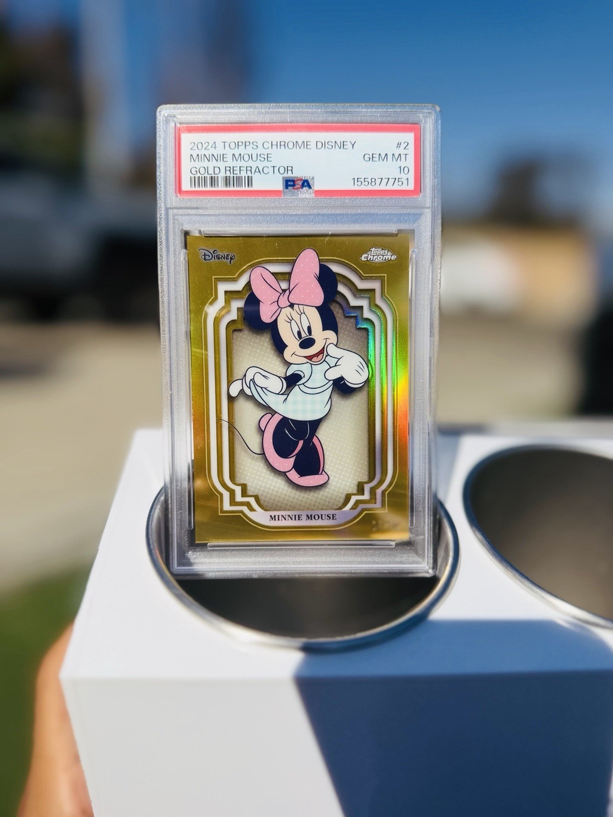2024 Topps Chrome Disney Minnie Mouse Gold Refractor /50 PSA 10