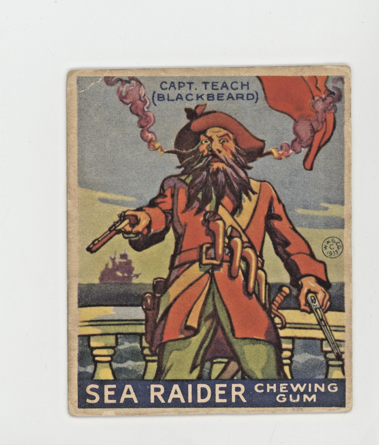 1933 WWG Sea Raider #1 Blackbeard Capt. Teach English Boston Back