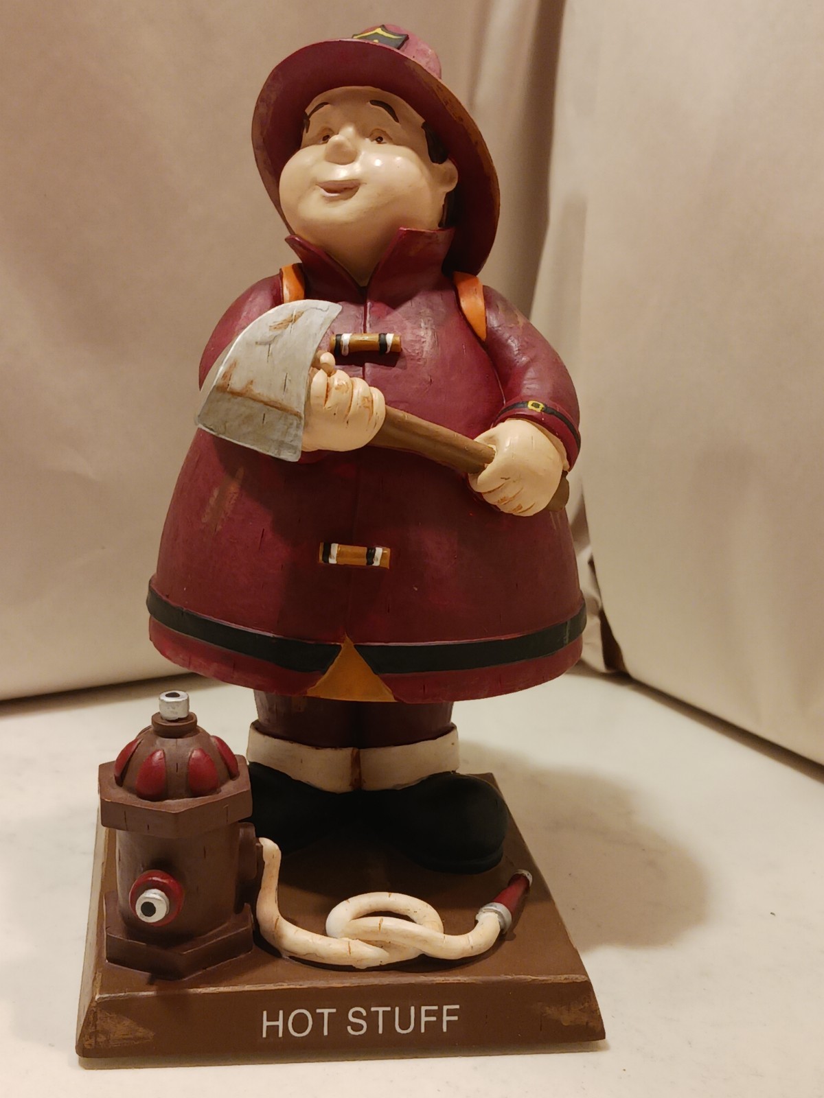 Bobble Body Fire Fighter Hand Painted 7