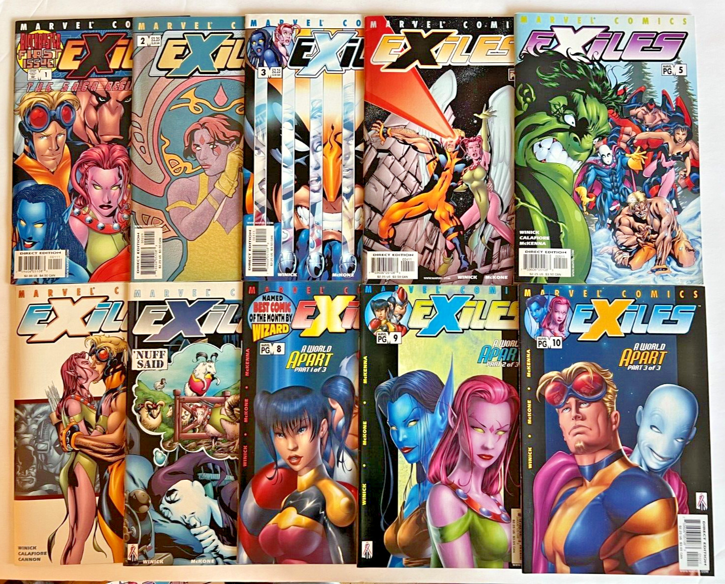 EXILES (2001) 93 ISSUE COMIC RUN #1-100  MARVEL COMICS