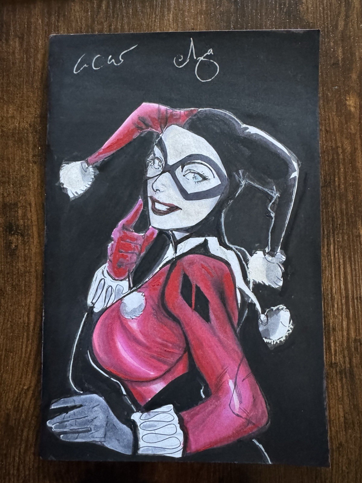 Batman #158 HARLEY QUINN FULL COLORED SKETCH by Escorza Bros DC Comics w/COA