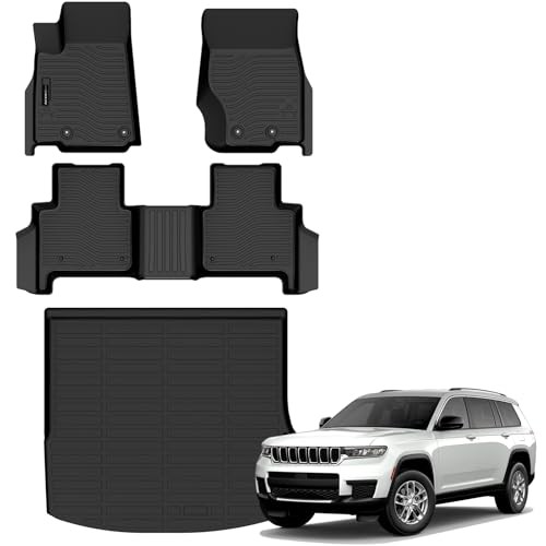 All Weather Floor Mats Cargo Mat Fit for Jeep Grand Cherokee(WL Include 4xe, Not