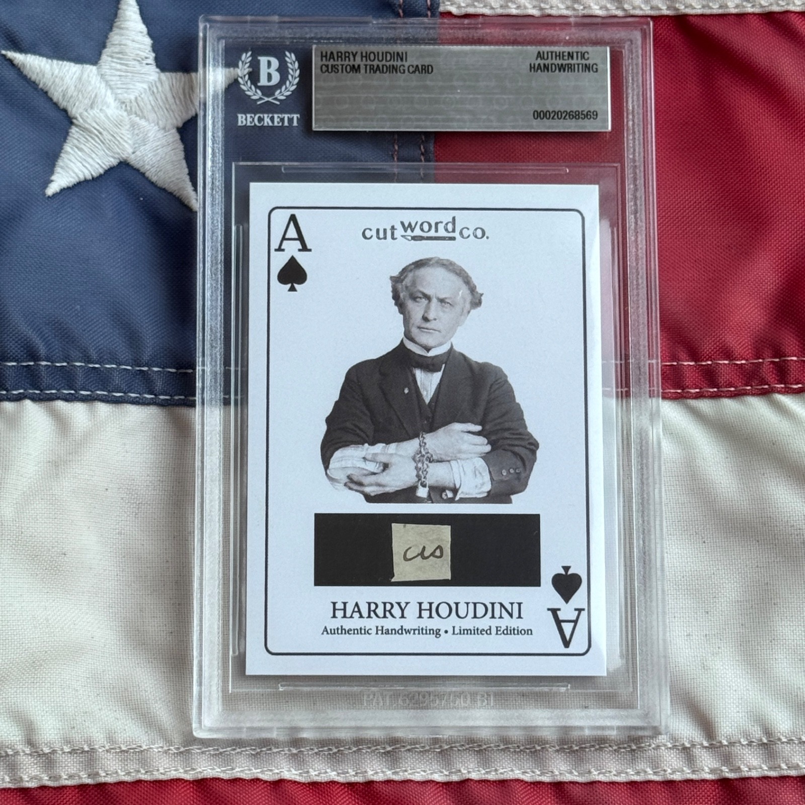Harry Houdini Handwritten Word Cut From An Autograph Letter Signed Beckett BAS