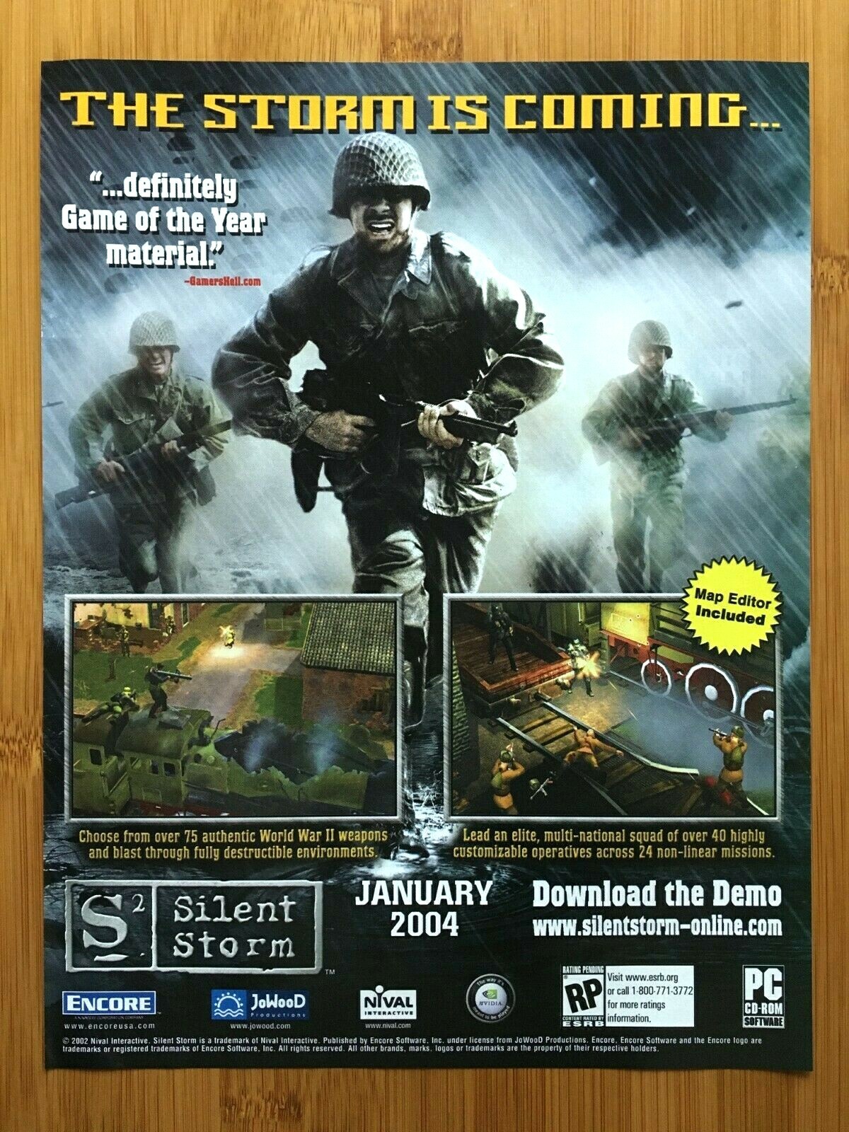 S2 Silent Storm PC 2003 Vintage Print Ad/Poster Official WWII Video Game Art