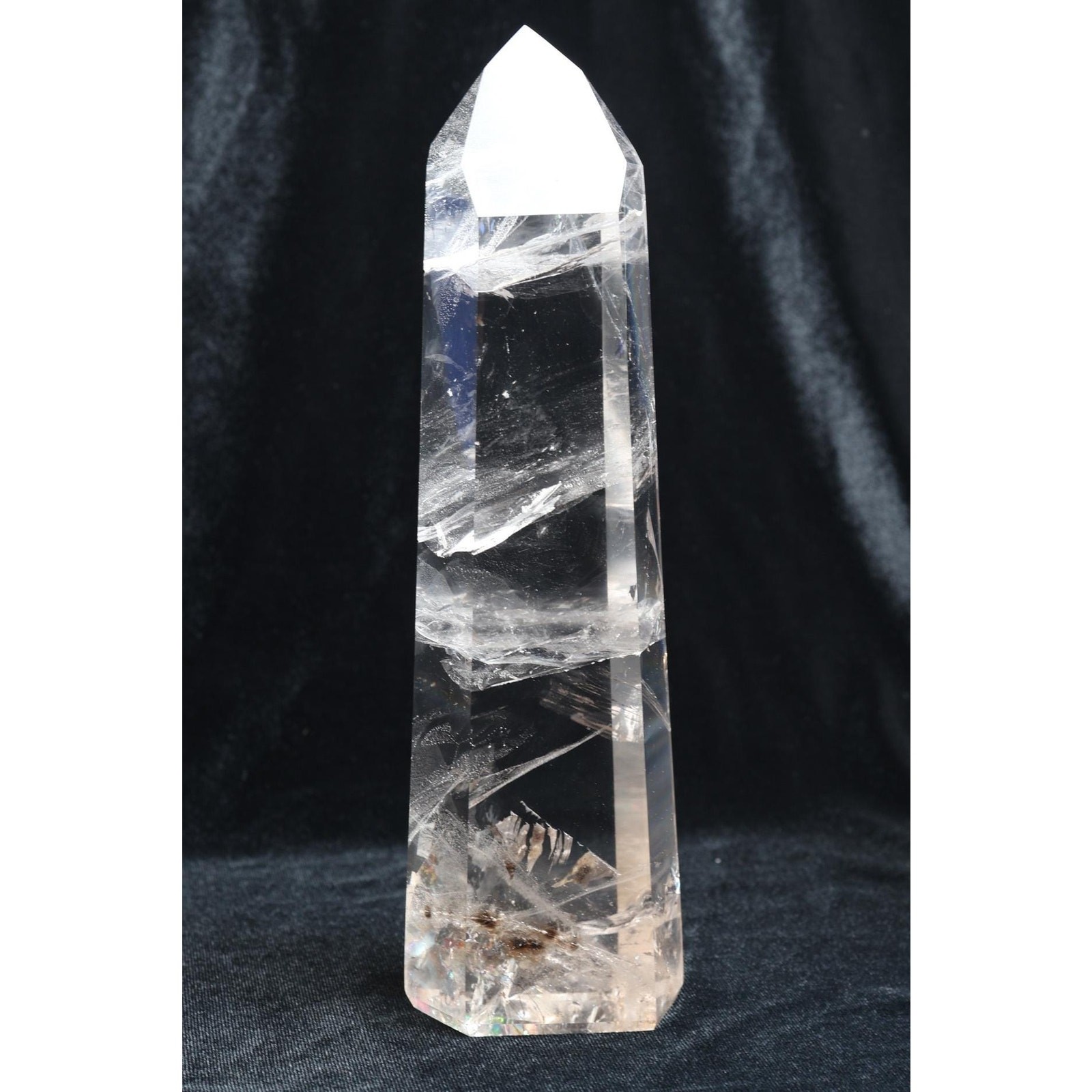Brazilian Lemurian Quartz Obelisk | Polished Clear Crystal Tower