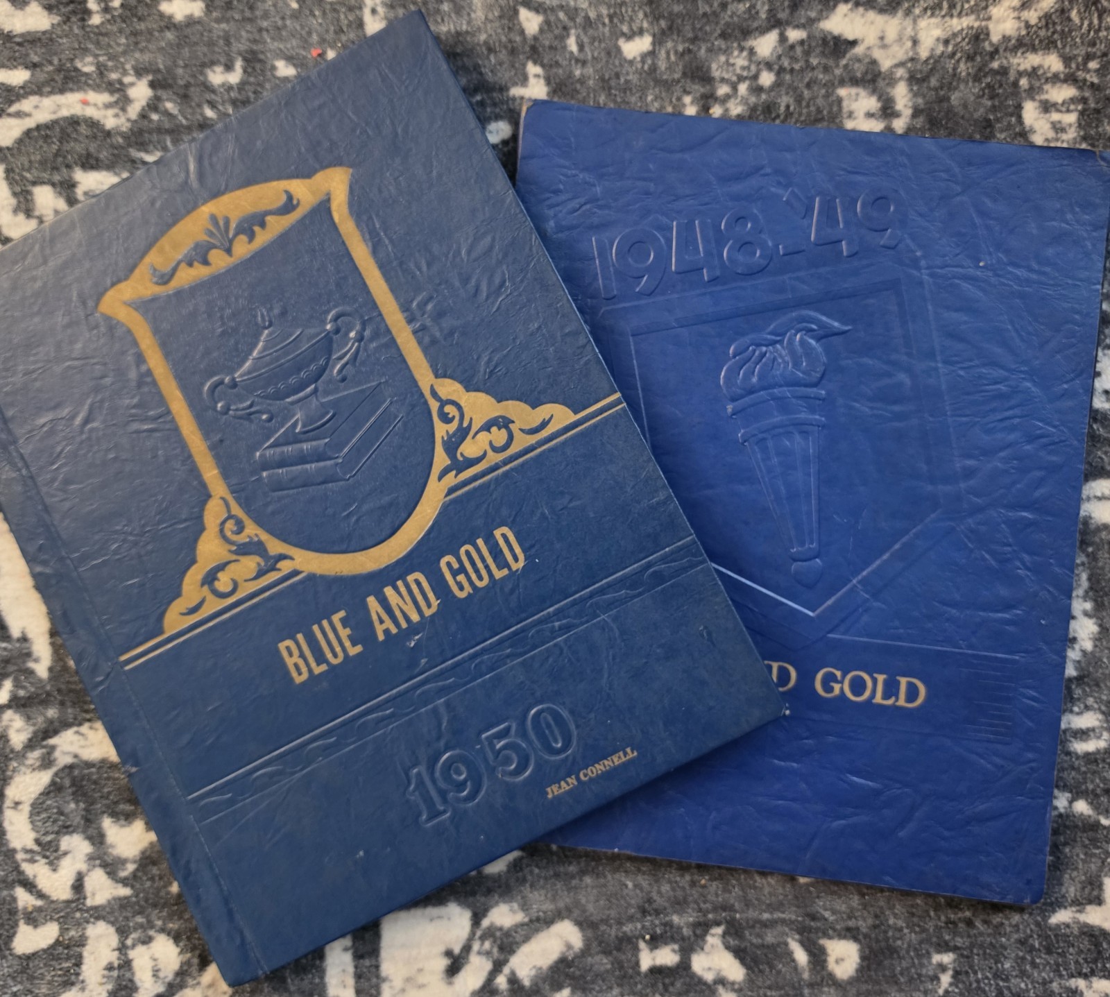 2 Vintage Blue and Gold 1948-1950 Covert High School Yearbook (Covert Michigan)