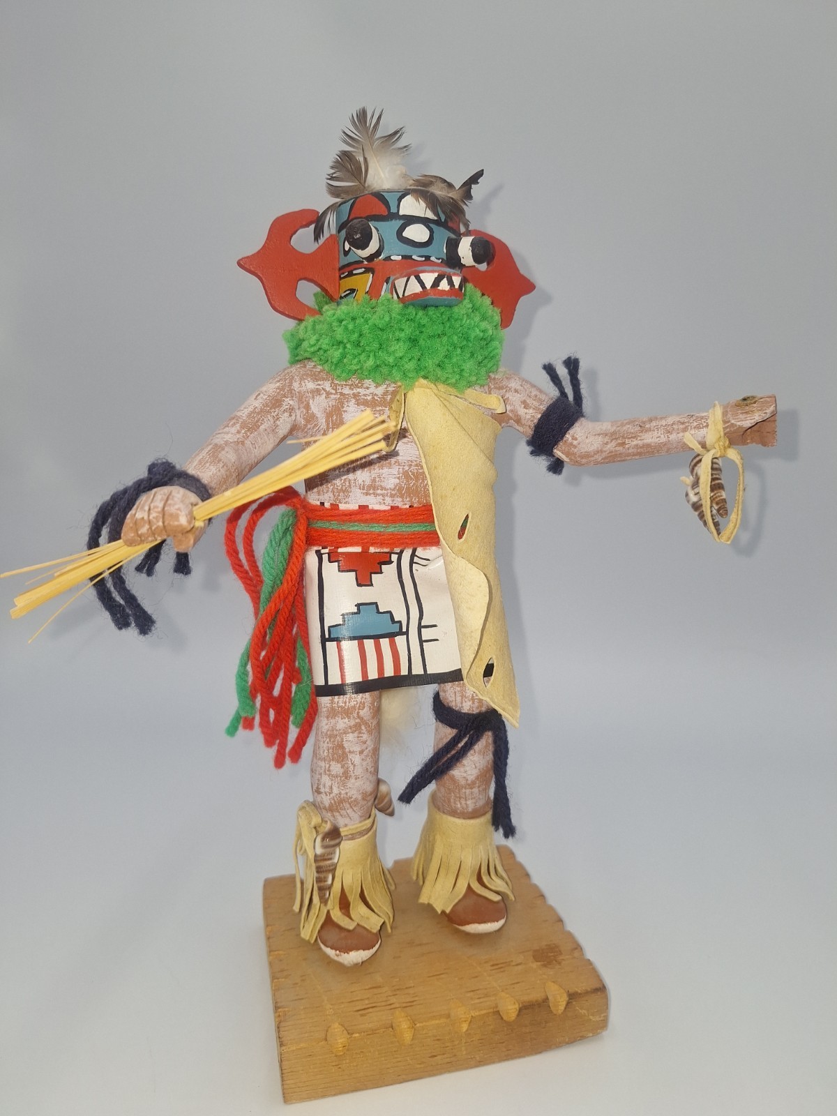 LEO BARBER Vintage Signed Hopi Kachina Angry Man Doll Sculpture - 10