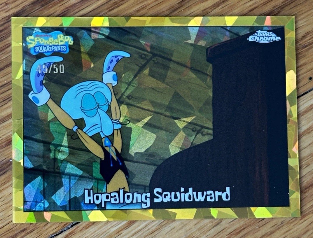 Topps 2025 Chrome SpongeBob  #56 Hopalong Squidward Gold 45/50 Sapphire