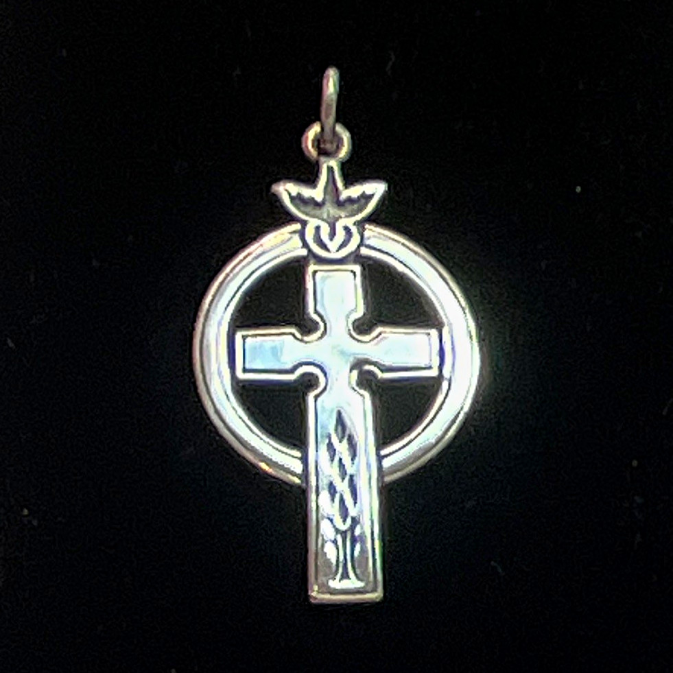 Vintage James Avery Sterling silver cross circle pendant/charm