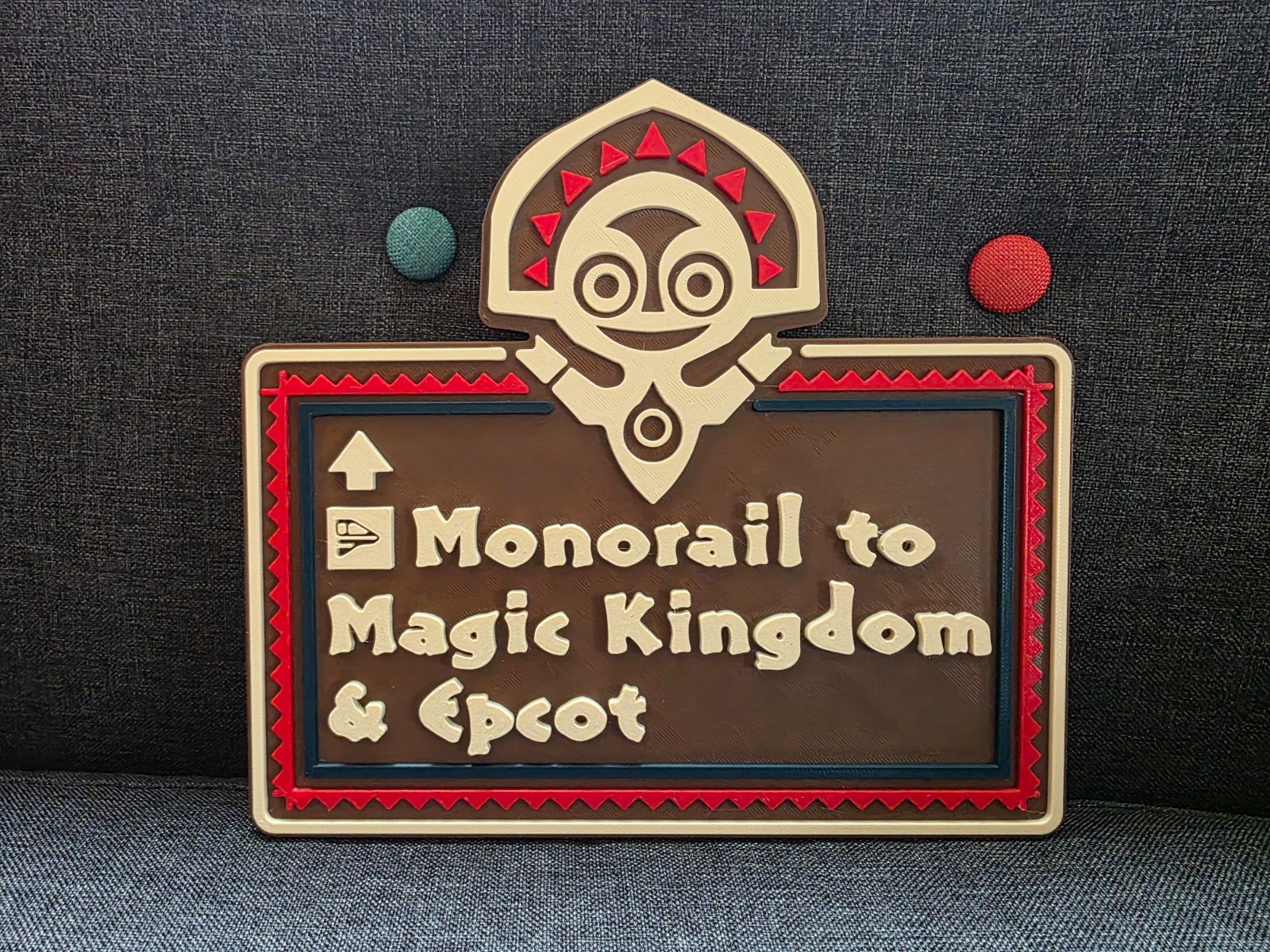 Disney World Polynesian Resort Hotel Monorail Tiki Sign Magic Kingdom & EPCOT