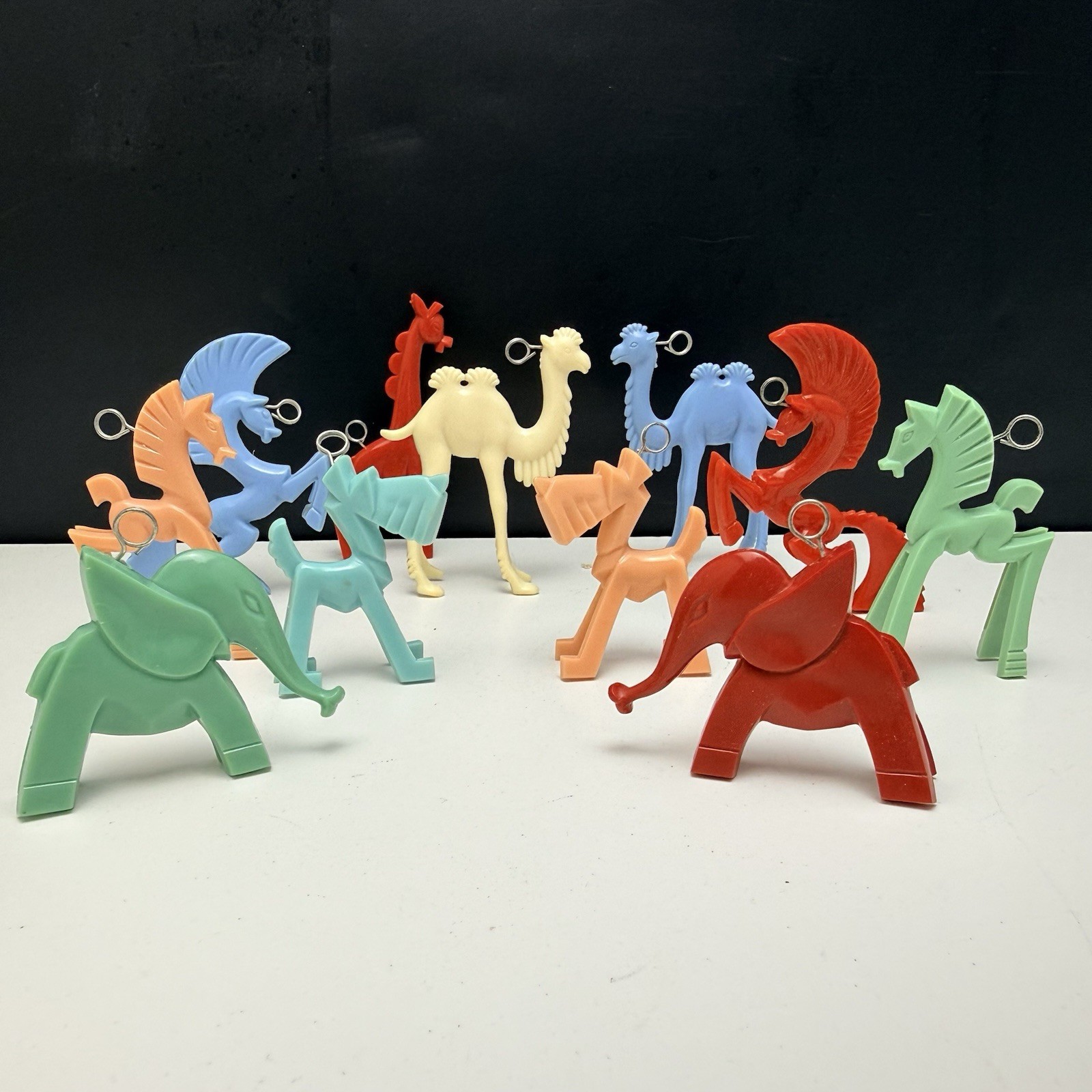 Vintage Don Manning Nosco Plastic Toy Animal Figures Lot Set of 11 MCM Art Deco