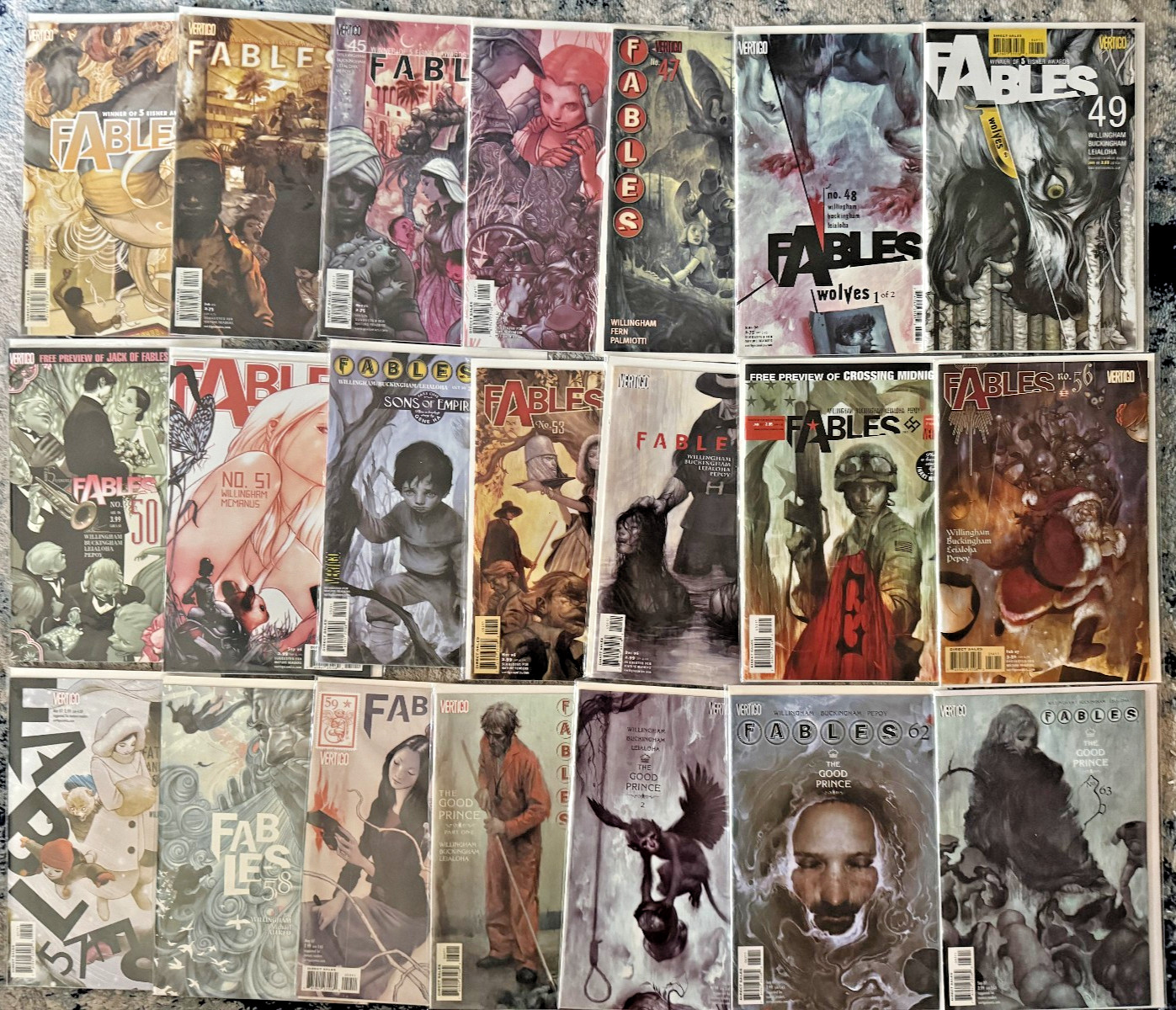 Fables #43-70 77 78 30 book lot Bill Willingham James Jean Art Vertigo Comics
