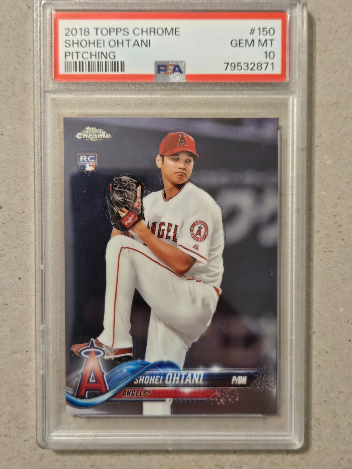 2018 TOPPS CHROME SHOHEI OHTANI #150 ROOKIE CARD GRADED PSA 10 GEM MINT