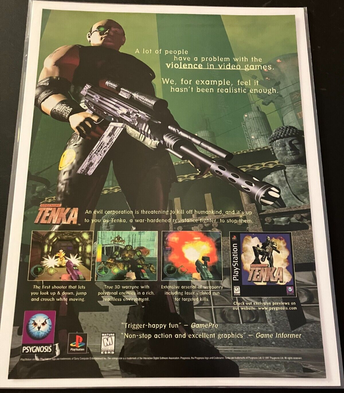 Codename: Tenka by Psygnosis - Vintage Gaming Print Ad / Poster / Wall Art CLEAN