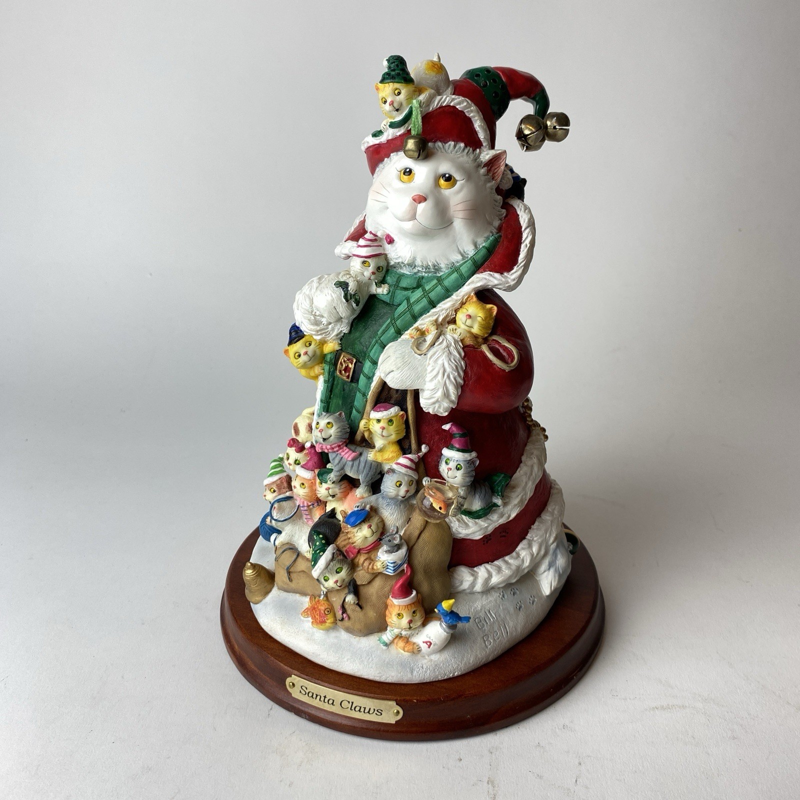 Danbury Mint Bill Bell  “Santa Claws”  Christmas Cats Figurine 10