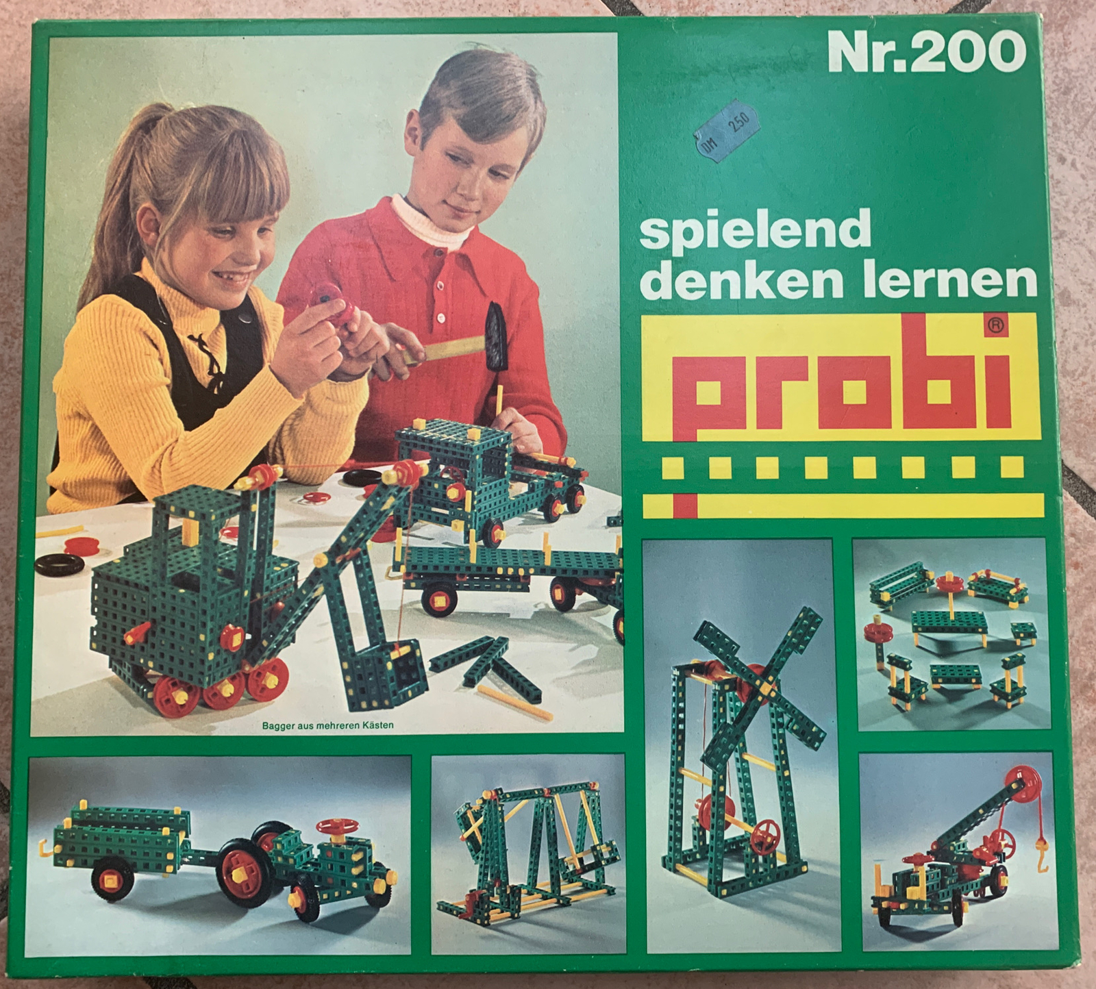 UHL Plast Probi No. 200 Building Kit Excavator Tractor Vintage Never Used and Original Packaging
