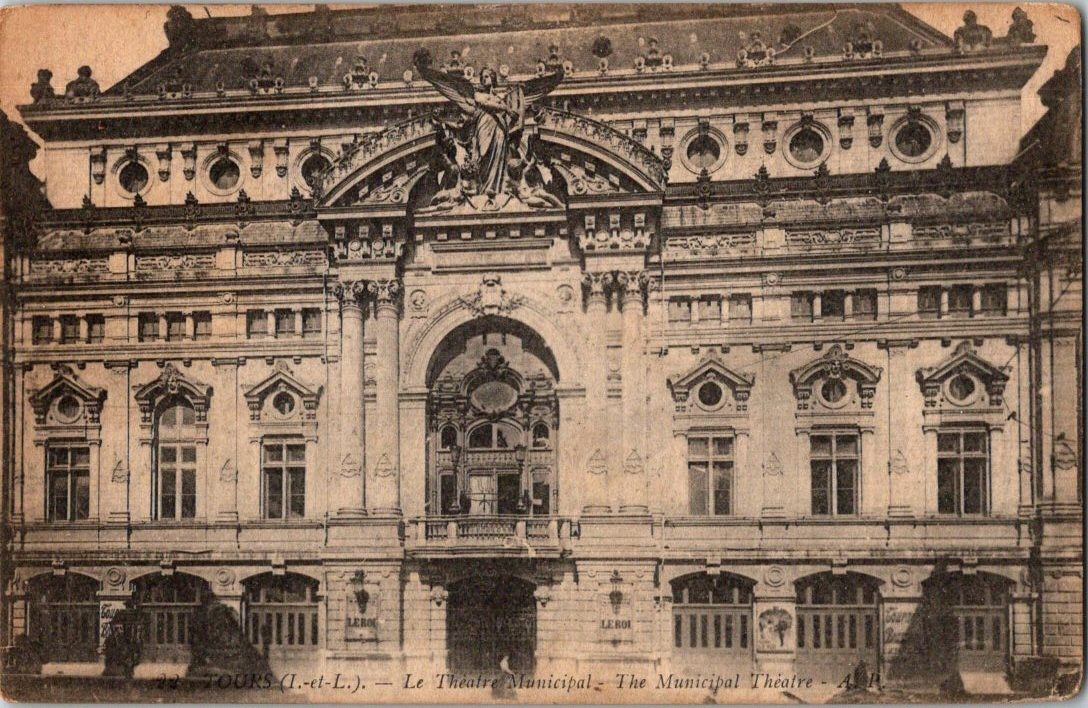 Tours France Municipal Theatre Antique Postcard Impr. Euda Versailles
