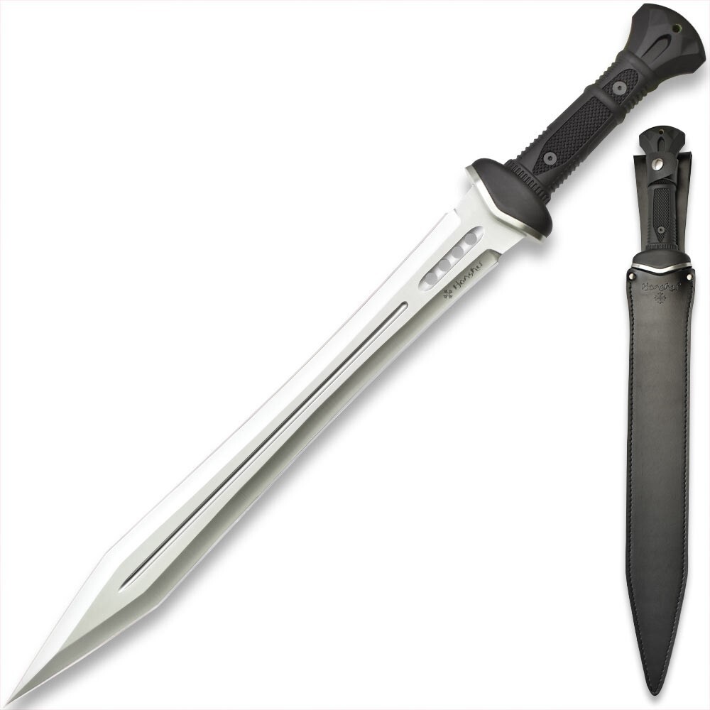 Honshu Gladiator Sword, Leather Belt Sheath, Modern Gladius Design, 25