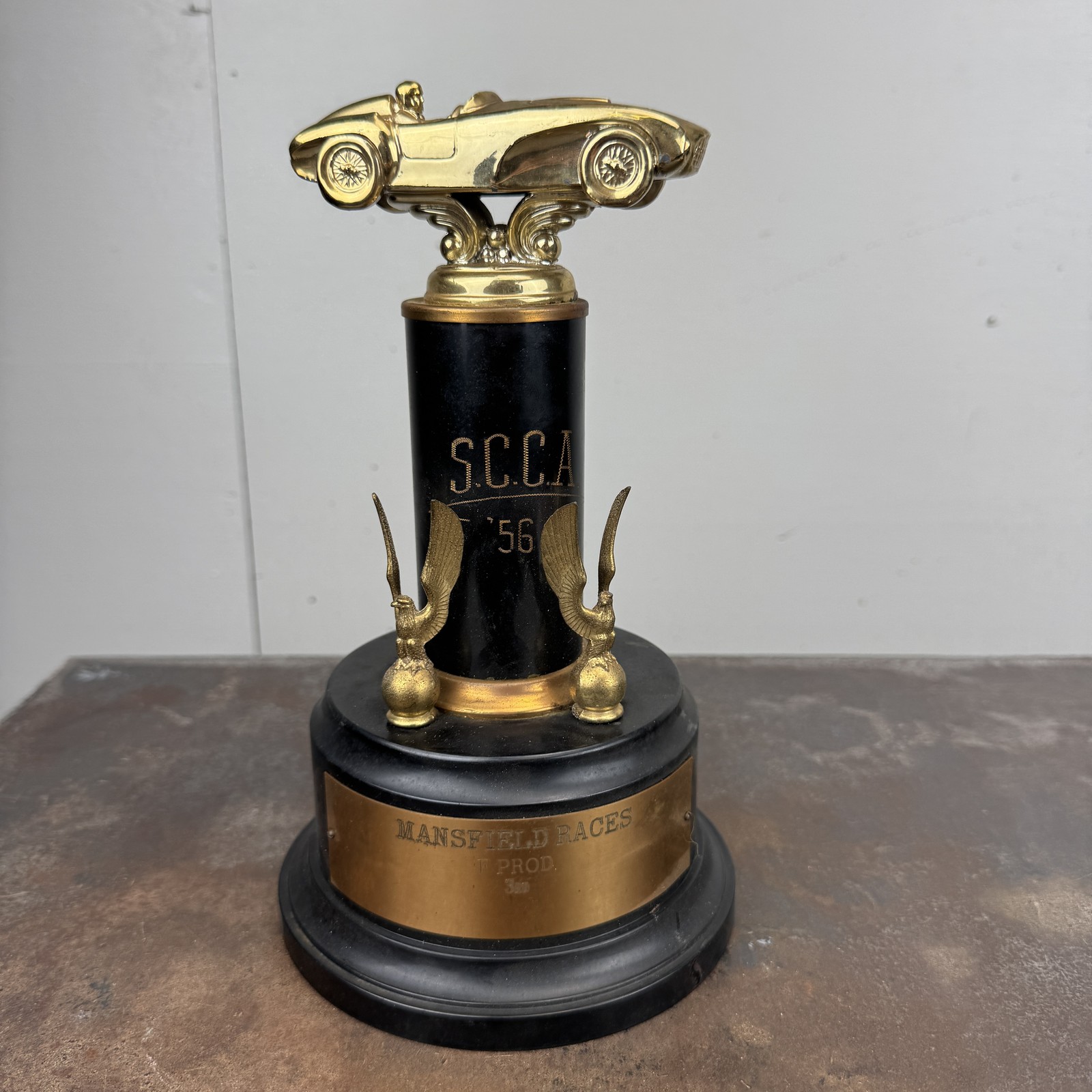 Vtg SCCA 1956 Racing Trophy - MANSFIELD RACES - Mansfield Ohio