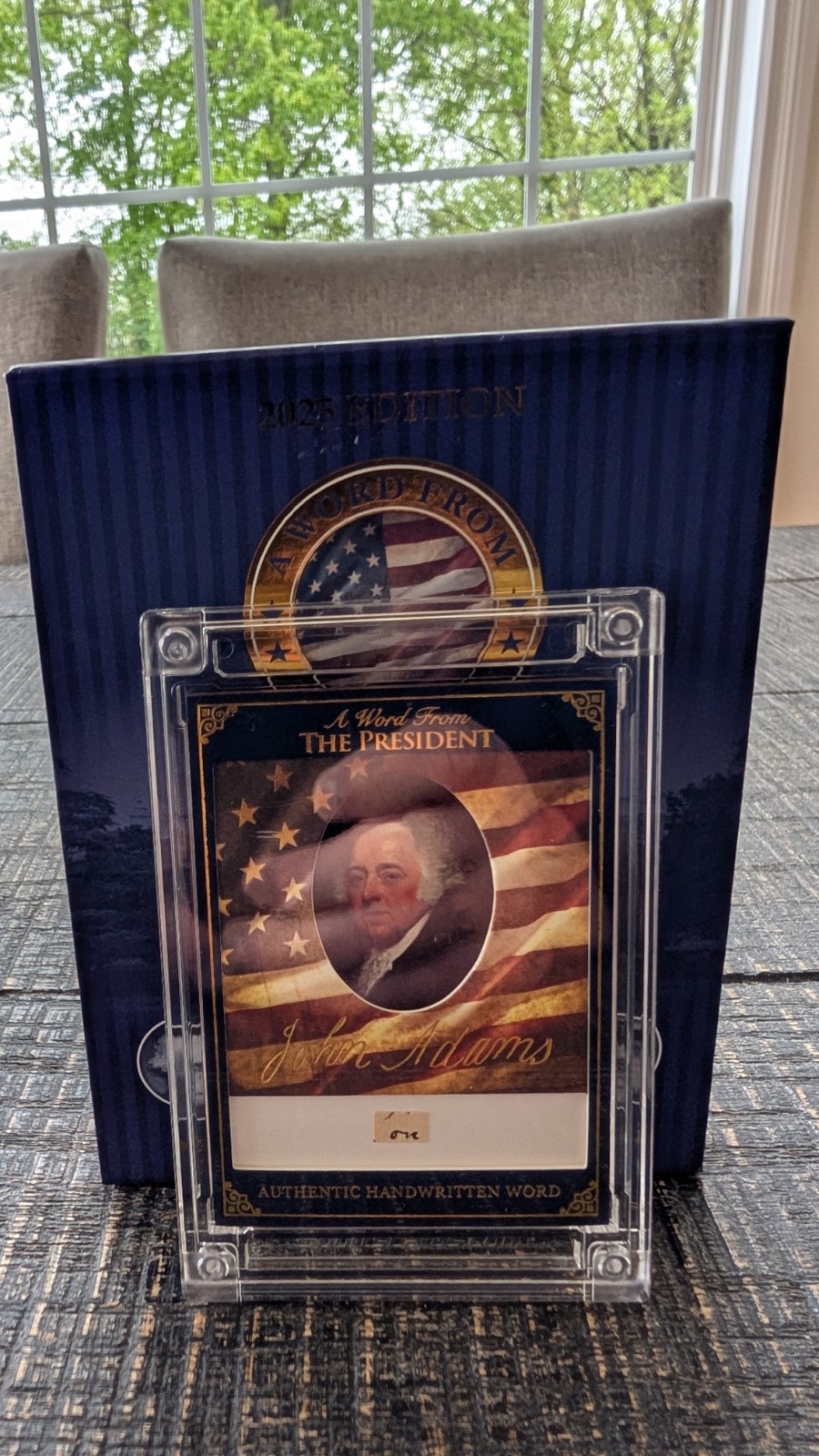 2025 POTUS John Adams Authentic Handwritten Word KING GEORGE PLATE MATCH 