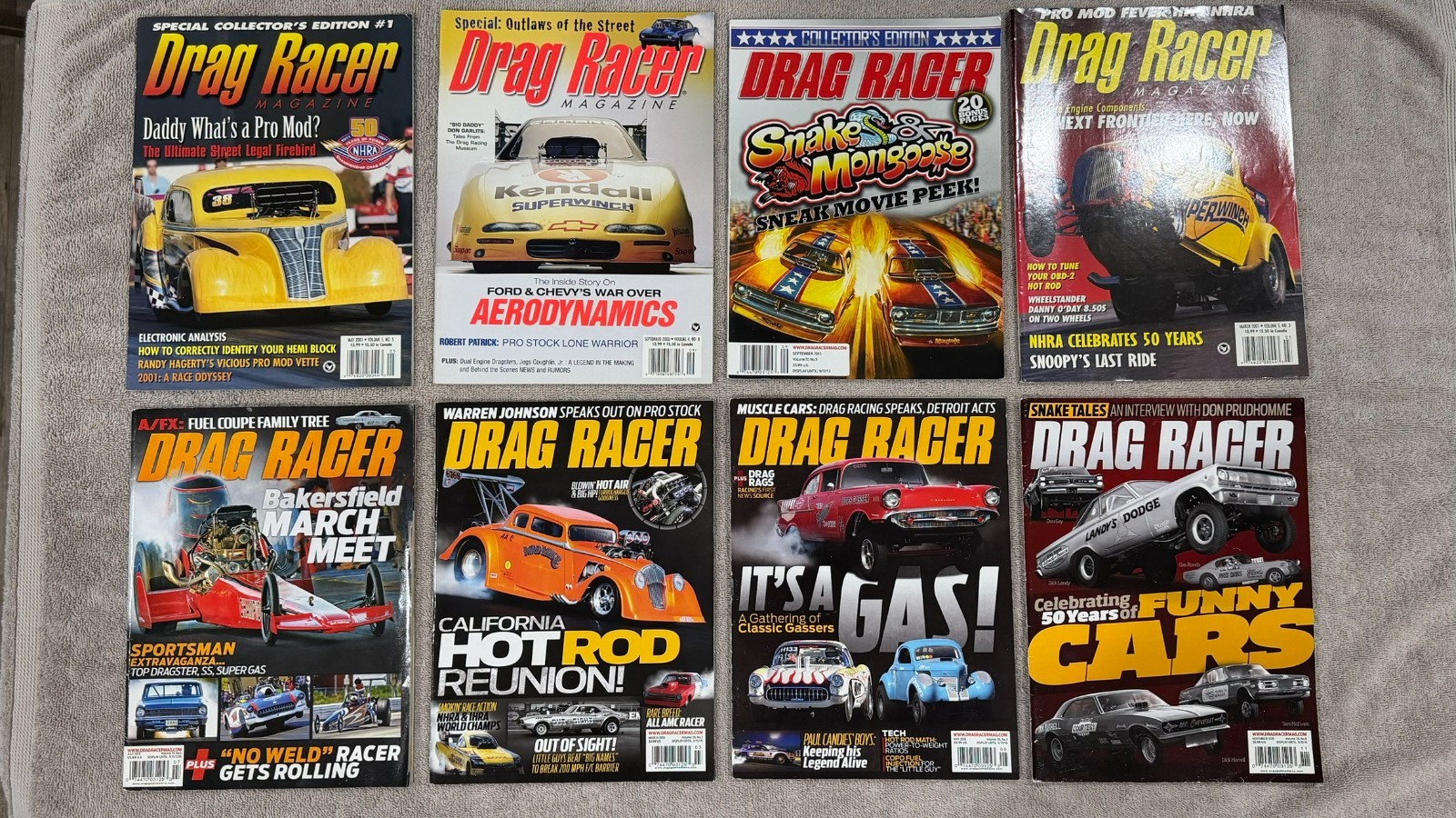 Drag Racer Magazine - (8) Issue Lot