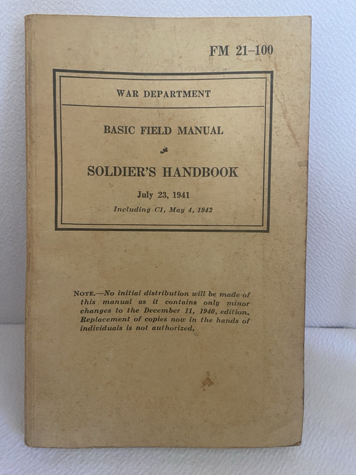 Soldiers Handbook May 1942 Vintage WWII Army Military History Training Ephemera 