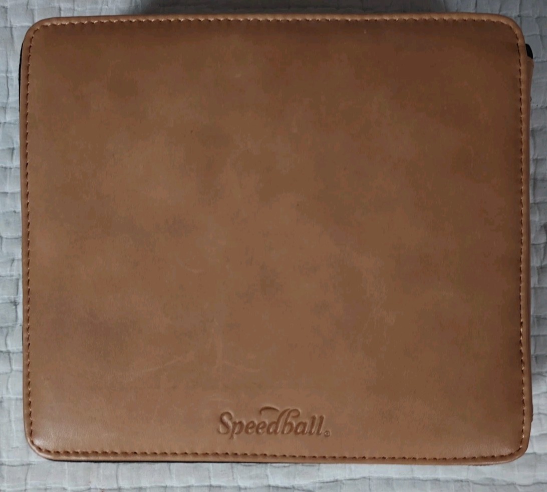 Speedball Art Genuine Leather Storage Case for Pencils,Markers,Pen FULL