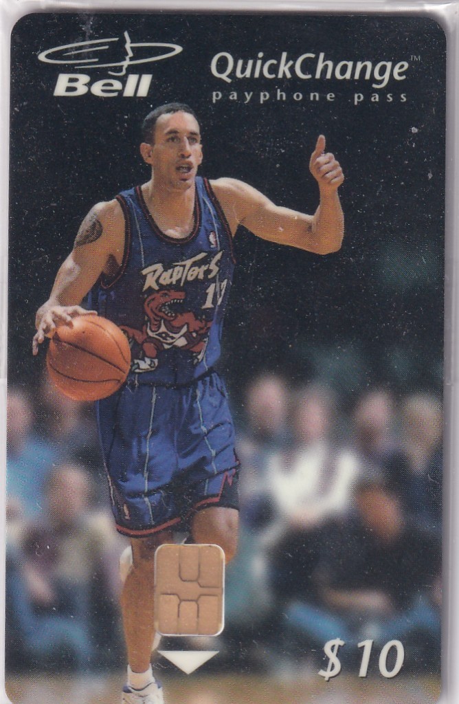 1997 Bell QuickChange Phone Card - Toronto Raptors Jersey #11 Memorabilia