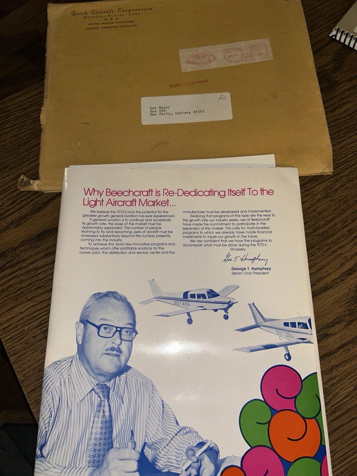1972 Large Lot Of Beechcraft Sales Brochures; History Book; Quad Fold Paperwork 