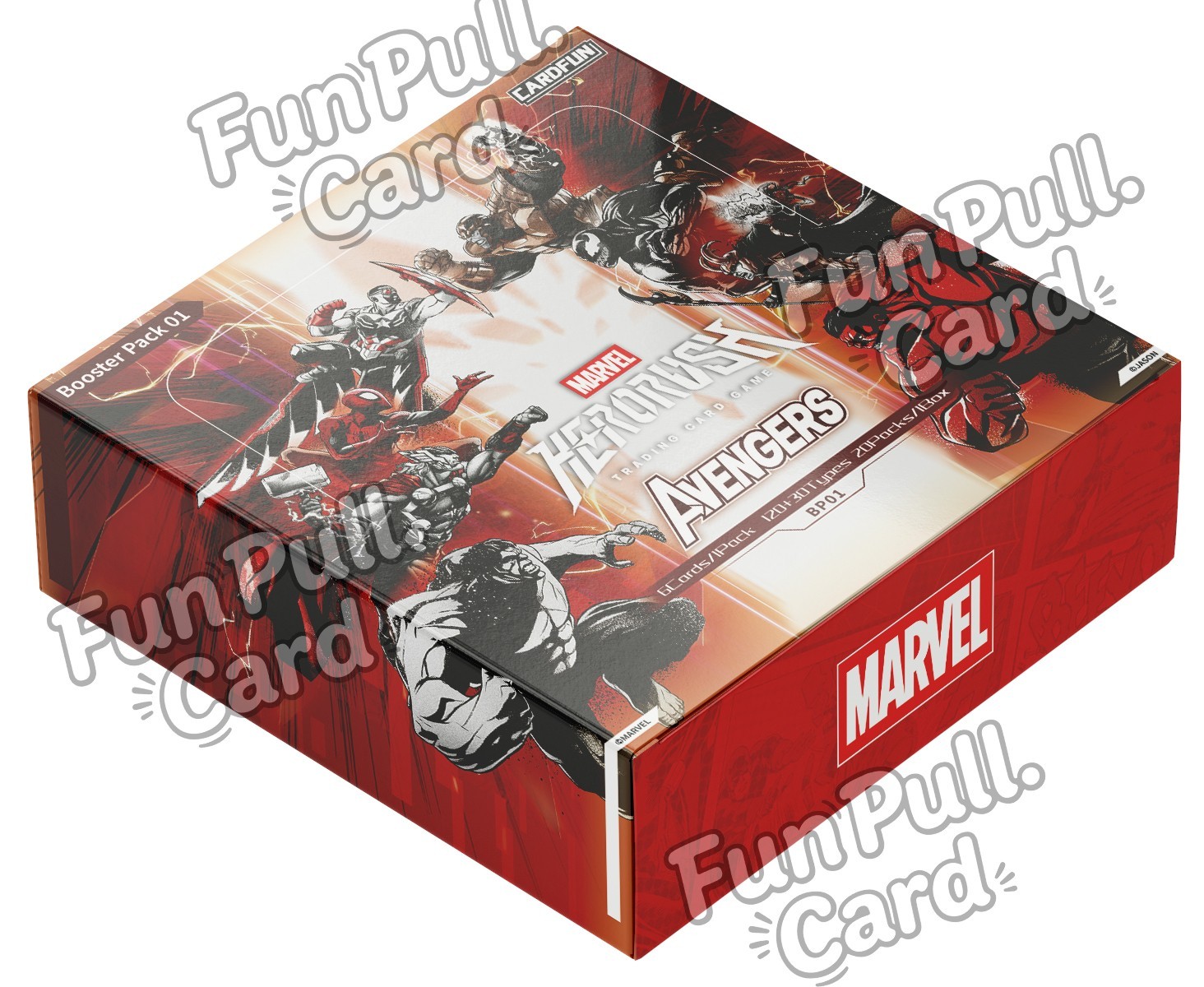 【English Version】 Marvel HeroRush TCG Avengers BP01 Cards CardFun 1 Box
