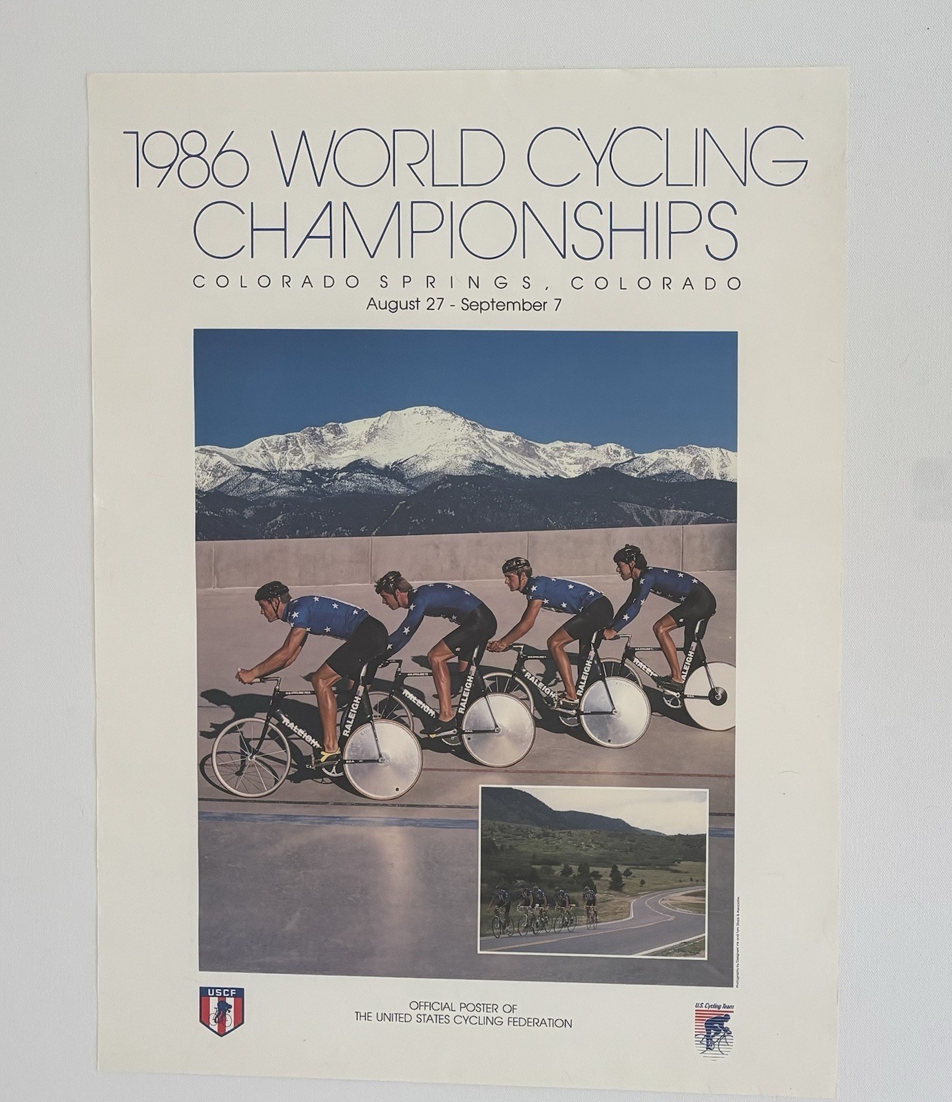 1986 World Cycling Championships Colorado Springs Official Poster 18x24