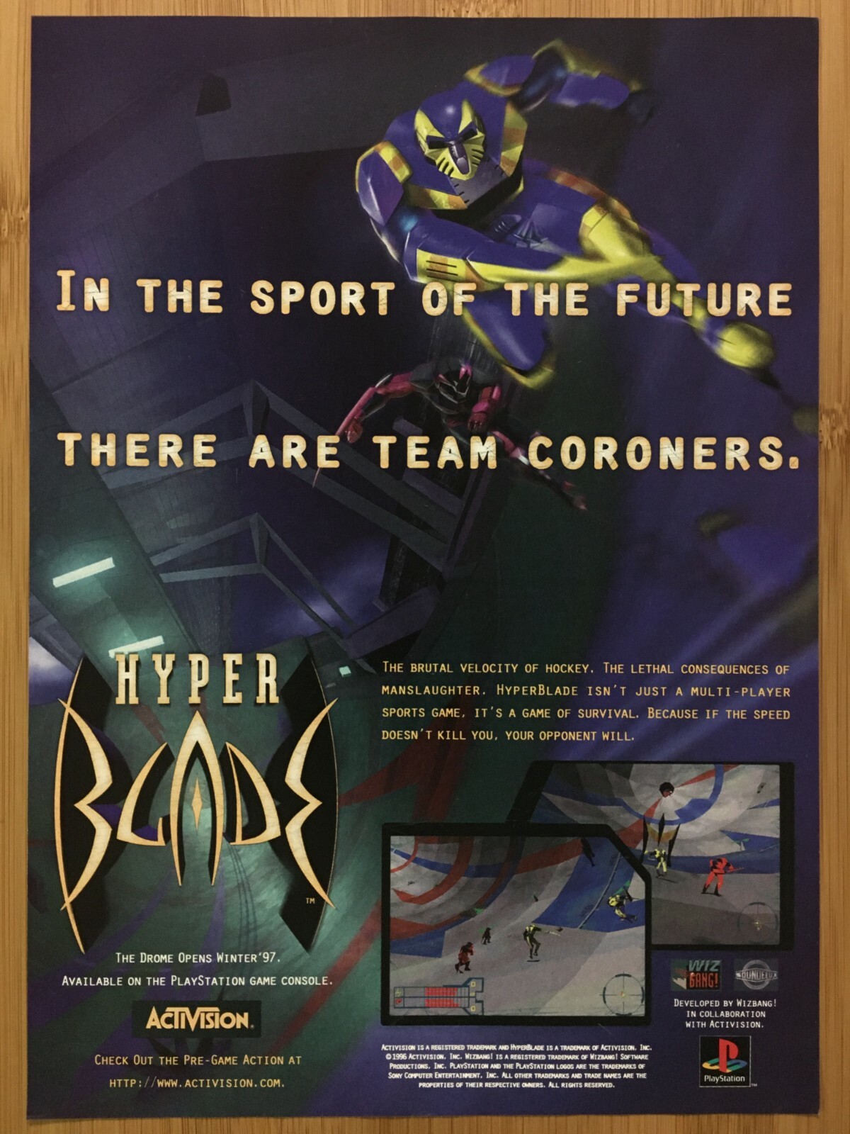 HyperBlade PC PS1 Sega Saturn 1996 Vintage Print Ad/Poster Official Promo Art