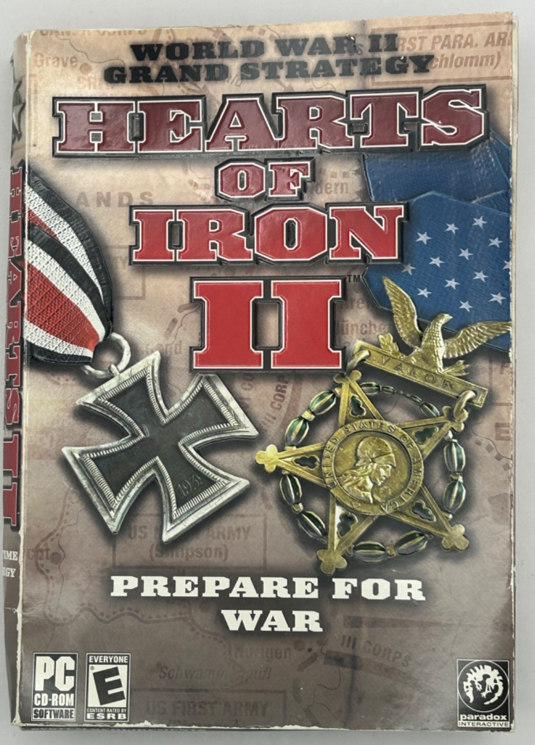 Hearts of Iron II PC Big Box Complete Manual Disc WWII Strategy Game
