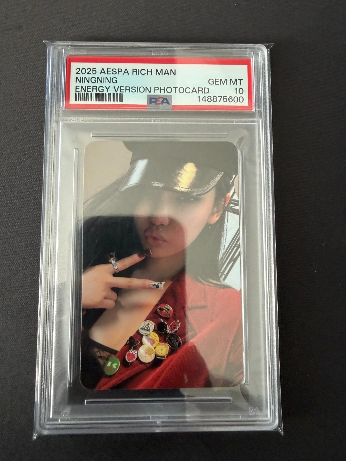 2025 AESPA Rich Man Ningning Energy Version Photocard PSA 10 Gem Mint
