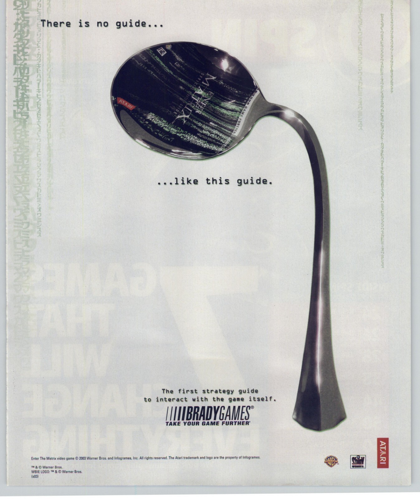 2003 Enter the Matrix Video Game Art Print Ad/Poster Official Brady Games Art