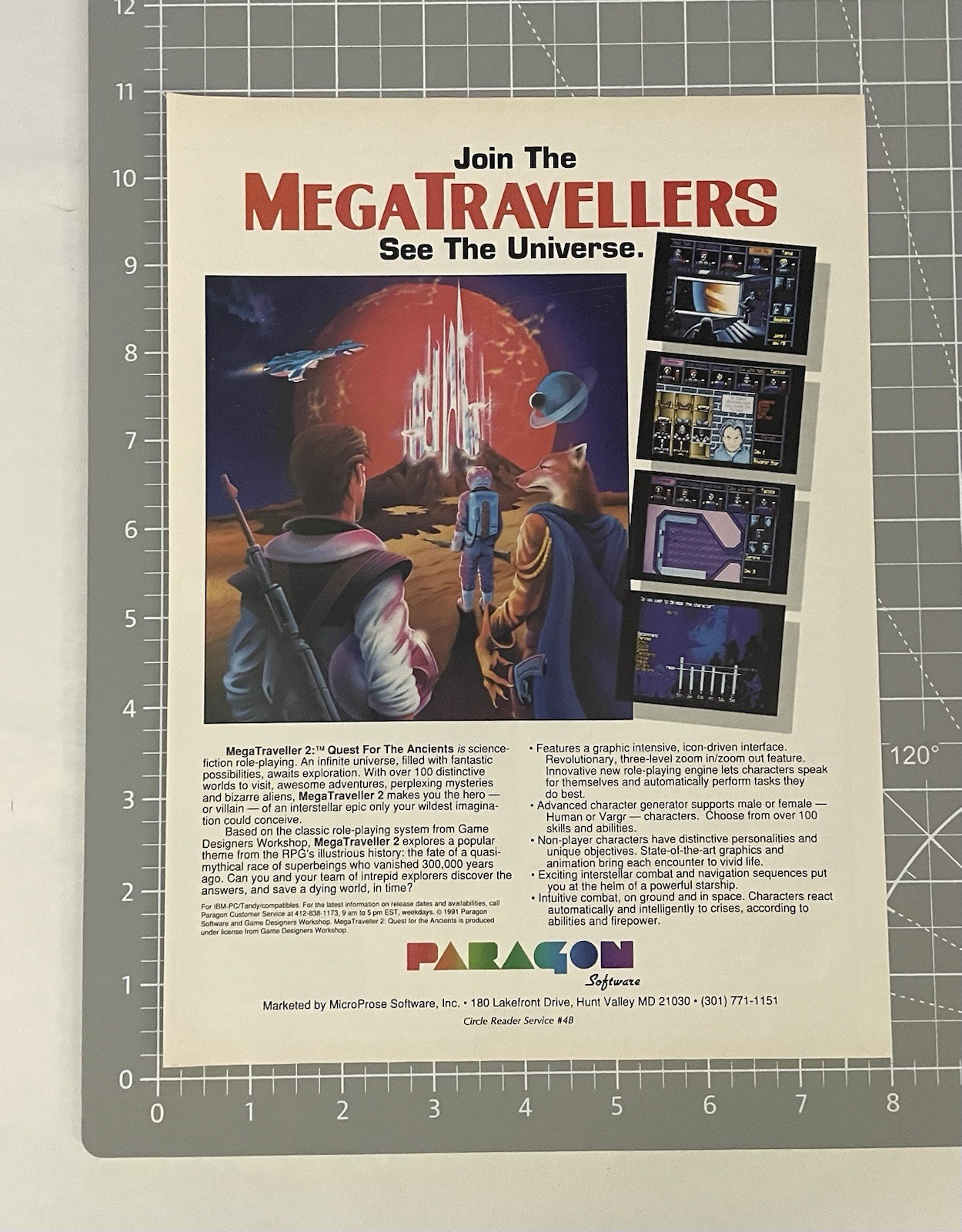 MegaTraveller 2 Original 1991 Print Ad Paragon Software 90’s Advertisement 